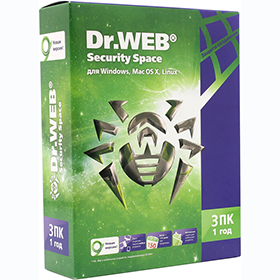 В корзину Dr.Web Security Space на 1 год на 1 ПК или Продление (на год) онлайн